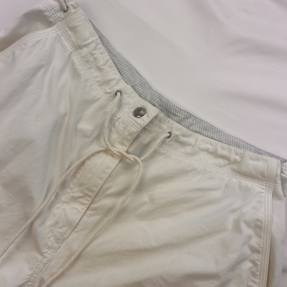 Lauren Ralph Lauren Women White Cotton Cargo Pants 12 Straight Leg Drawstring